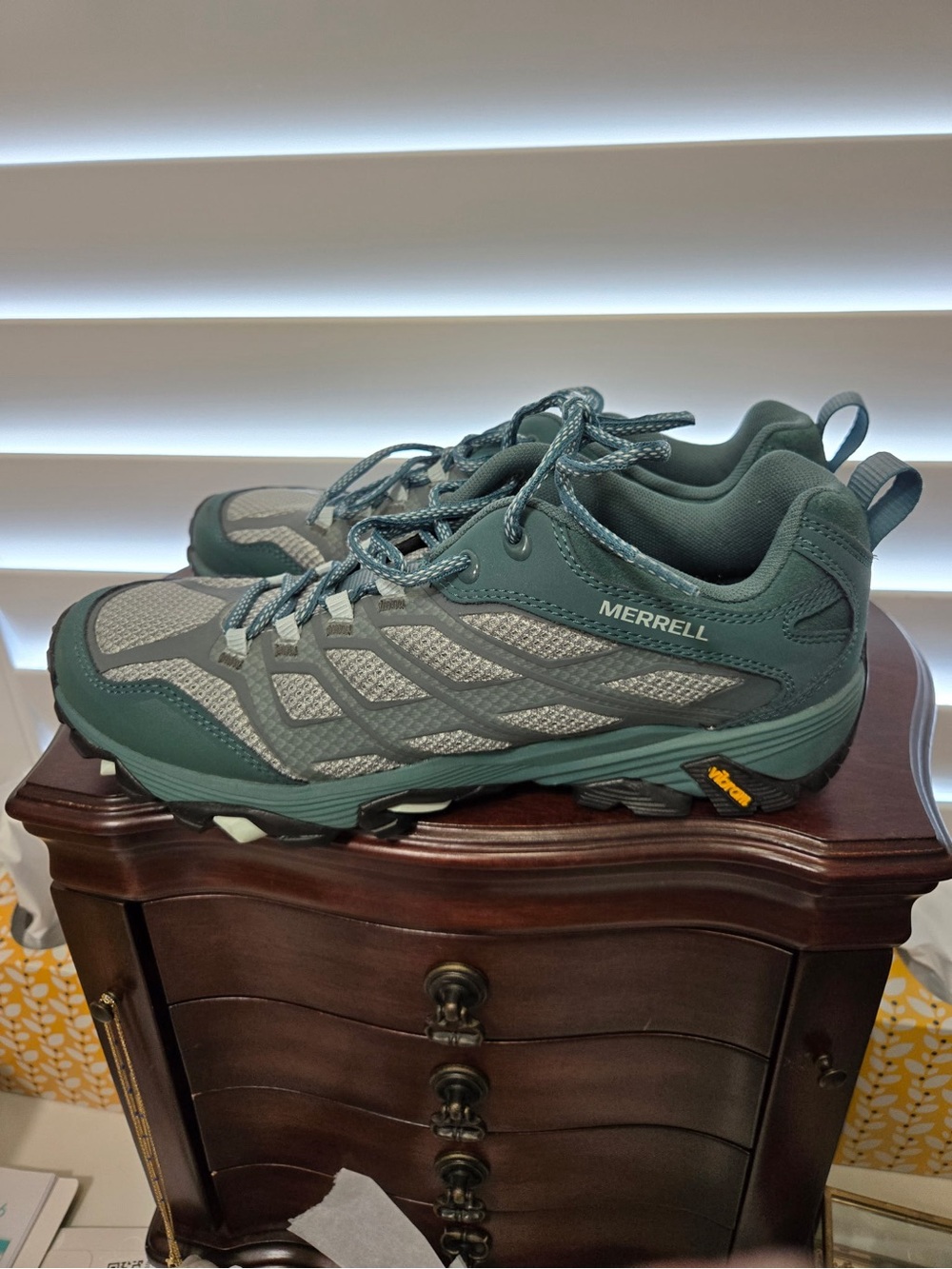 Merrell Women's Teal Gray Athletic Trail Shoes